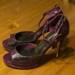 WHBM Purple Snack patterned Heels